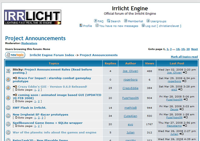 IRRlicht engine forum